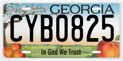 GA license plate CYB0825