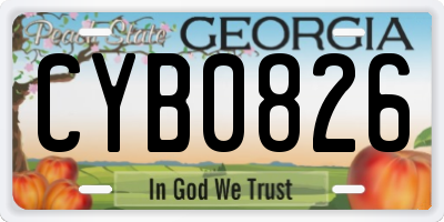 GA license plate CYB0826