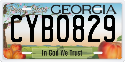 GA license plate CYB0829