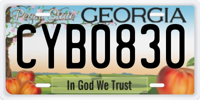 GA license plate CYB0830