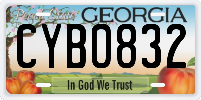 GA license plate CYB0832