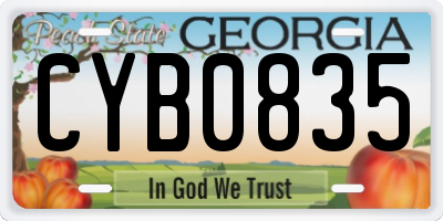 GA license plate CYB0835