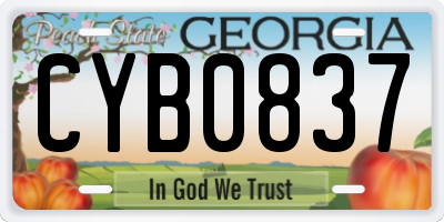 GA license plate CYB0837