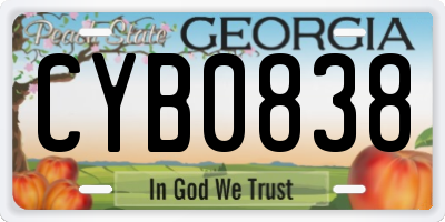 GA license plate CYB0838