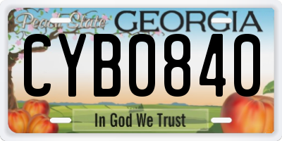 GA license plate CYB0840
