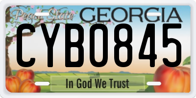GA license plate CYB0845