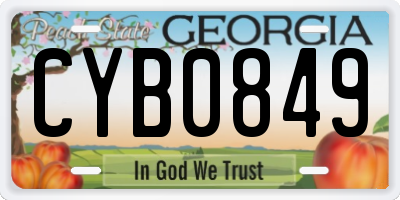 GA license plate CYB0849