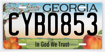 GA license plate CYB0853