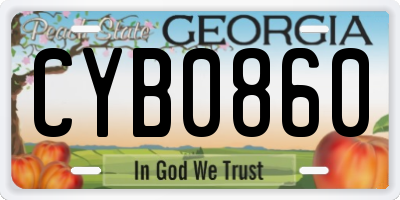 GA license plate CYB0860