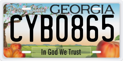 GA license plate CYB0865