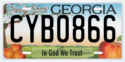 GA license plate CYB0866