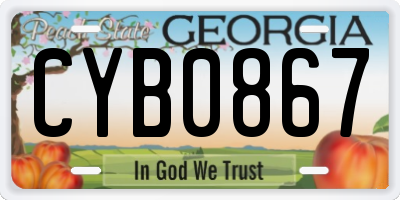 GA license plate CYB0867
