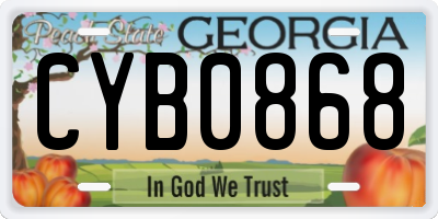 GA license plate CYB0868