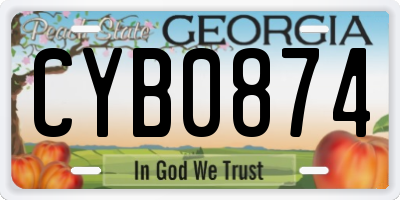 GA license plate CYB0874