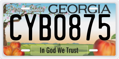 GA license plate CYB0875
