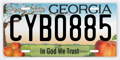GA license plate CYB0885