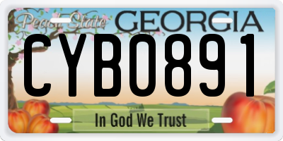 GA license plate CYB0891