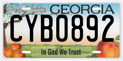 GA license plate CYB0892
