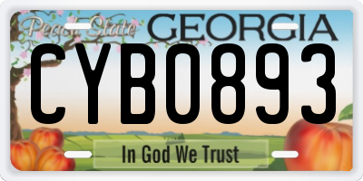 GA license plate CYB0893