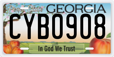 GA license plate CYB0908