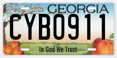 GA license plate CYB0911