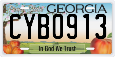 GA license plate CYB0913
