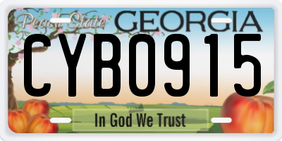 GA license plate CYB0915