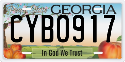 GA license plate CYB0917