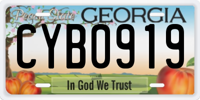 GA license plate CYB0919