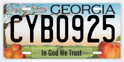GA license plate CYB0925