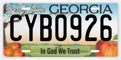GA license plate CYB0926