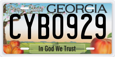 GA license plate CYB0929
