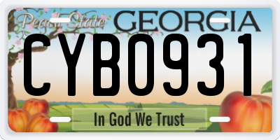 GA license plate CYB0931