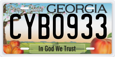 GA license plate CYB0933