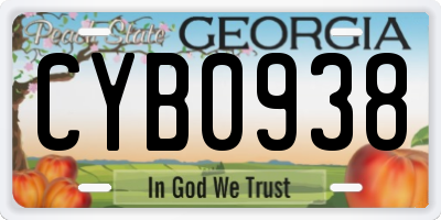 GA license plate CYB0938