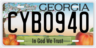 GA license plate CYB0940