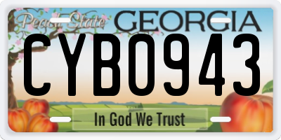 GA license plate CYB0943