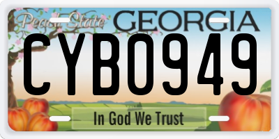 GA license plate CYB0949