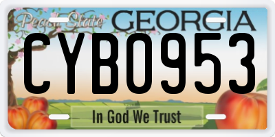 GA license plate CYB0953