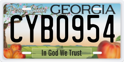 GA license plate CYB0954