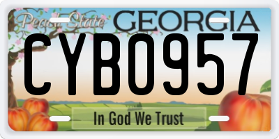 GA license plate CYB0957