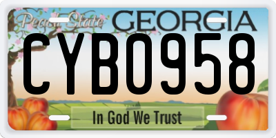 GA license plate CYB0958