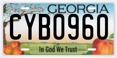 GA license plate CYB0960