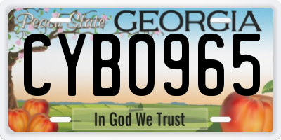 GA license plate CYB0965