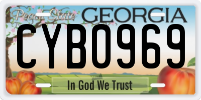 GA license plate CYB0969