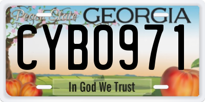 GA license plate CYB0971