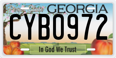 GA license plate CYB0972