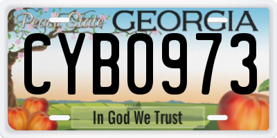 GA license plate CYB0973