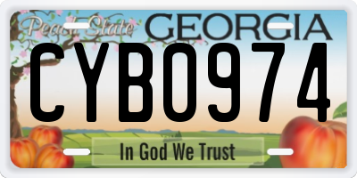 GA license plate CYB0974