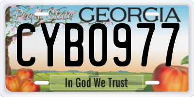 GA license plate CYB0977